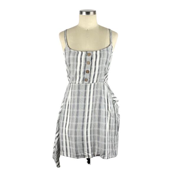 L*SPACE Black White Striped Mini Dress Size Medium Cotton Summer - Picture 1 of 5